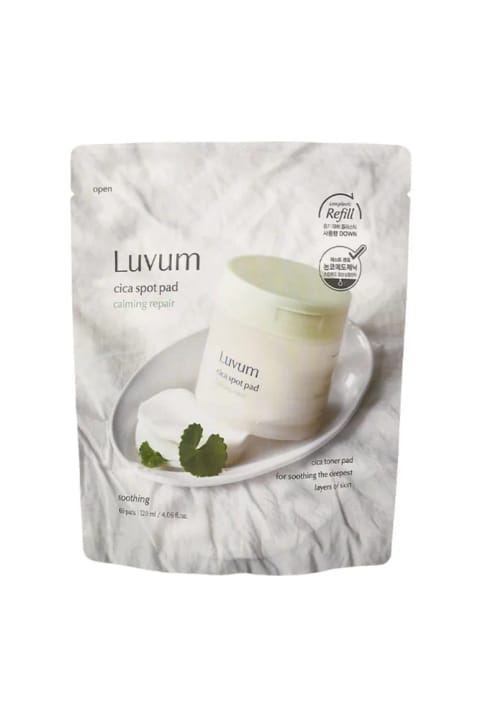 LUVUM تونر پد مخصوص پوست حساس Cica Spot Pad Calming Repair Refill