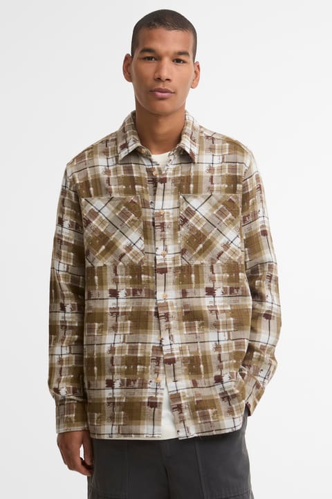 پیراهن باربور مدل Gordale Relaxed Tartan رنگ Beech