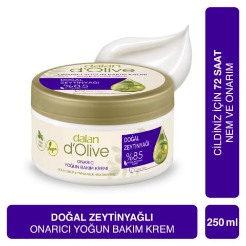 Dalan D'Olive کرم ترمیمکننده و مرطوبکننده intensیو با روغن زیتون طبیعی ۲۵۰ میلیلیتر