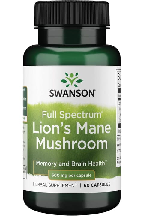 سوانسون Lion's Mane Mushroom حمایت تمرکز ذهنی، حافظه و وضوح ذهنی - 500 ...