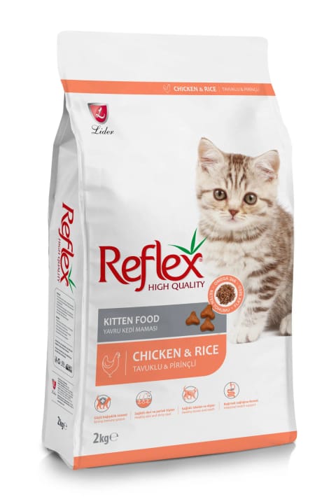 غذای خشک بچه‌گربه Reflex با مرغ و برنج ۲ کیلوگرمی
