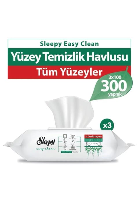 Sleepy Easy Clean دستمال تمیزکننده سطوح با بوی صابون سفید ۳۰۰ برگی