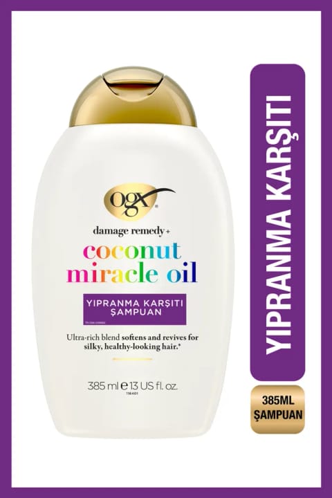 OGX Coconut Miracle Oil شامپوی ضد موخوره بدون سولفات ۳۸۵ میلی‌لیتر