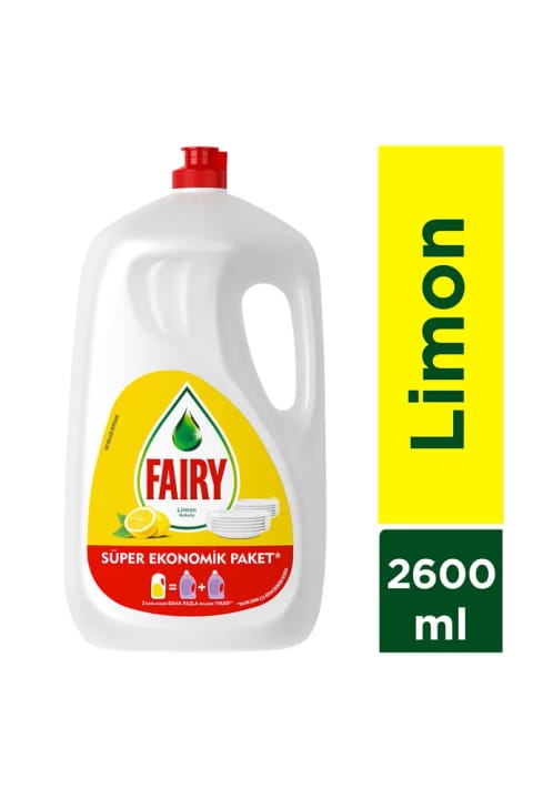 Fairy مایع ظرفشویی بسته اقتصادی سوپر لیمو 2600 میلی‌لیتر