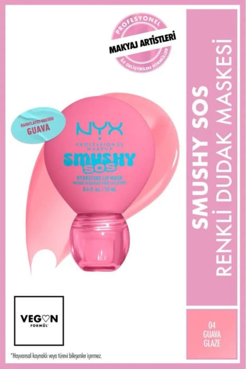 NYX Professional Makeup Smushy SOS ماسک لب رنگی با تاثیر آبرسانی شدید — 04 Guava Glaze