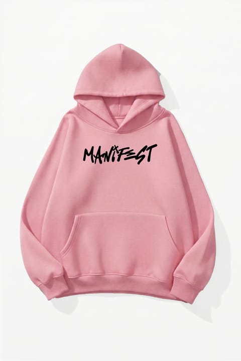 سویشرت هودی اورسایز یونیسکس uyguntarz طرح Manifest بافت سهنخ نرم