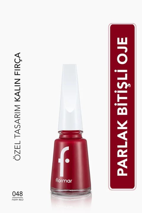 Flormar کلاسیک براق با پیگمنت بالا - لاک ناخن - 048 Fıery R...