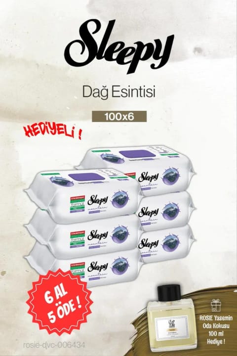 Sleepy دستمال مرطوب تمیزکننده سطوح ۱۰۰ عددی عطر رزی یاسمن