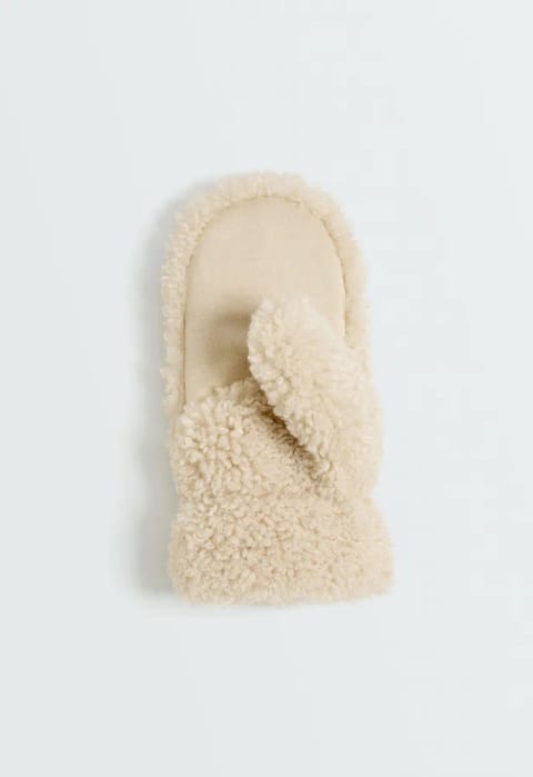 دستکش دو انگشتی Faux-shearling-effect