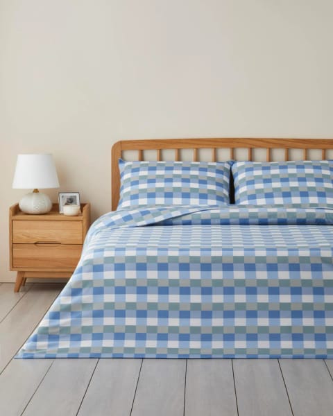 ست روبالشی و ملحفه دو نفره Cuby آسان اتوکش Seledon 200x220 سانتی‌متر - آبی