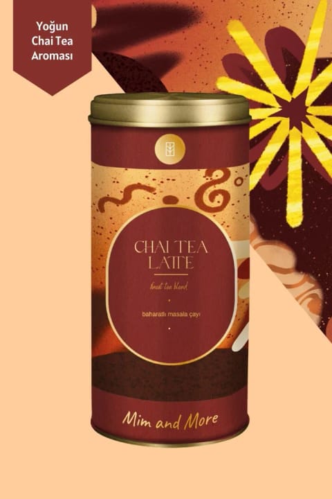 Mim and More چای لاته چای ادویه‌دار – مخلوط چای معطر، قوطی ۲۰۰ گرم