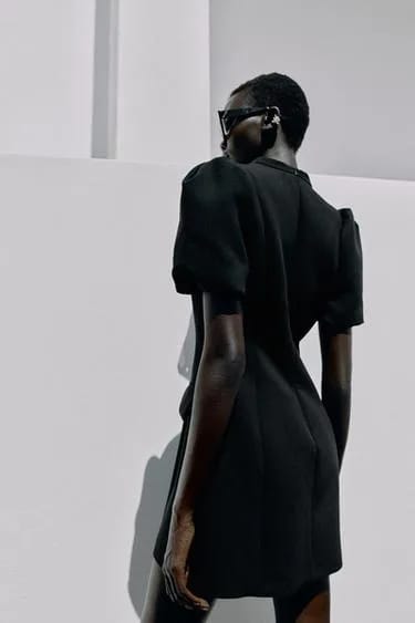 Zara پیراهن آستین پفی کوتاه