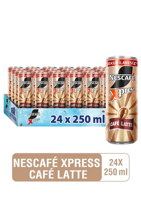 نسکافه XPRESS کافه لاته بدون شکر سرد 250 میلیلیتر x24