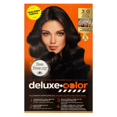 Bee Beauty Deluxe Color Kit رنگ مو 3.0 قهوه‌ای تیره