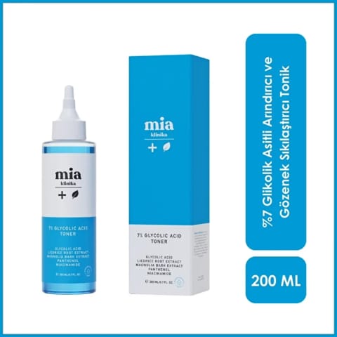 Mia Klinika تونیک پاککننده و سفتکننده منافذ با 7% Glycolic Acid 200ml