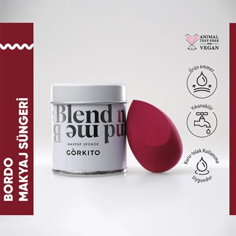 Görkito اسفنج آرایشی شرابی