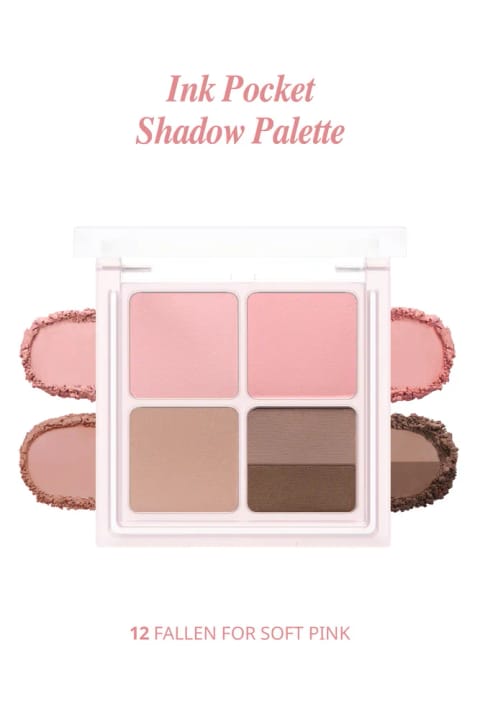 پالت سایه چشم ۴ رنگ مات PERIPERA Ink Pocket Shadow Palette (۱۲ Fallen For ...)
