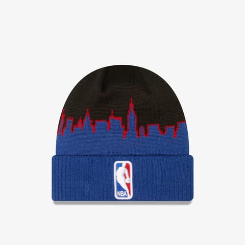 کلاه بافت New Era NBA Tip Off 2022 Cuff Logoman یونیسکس مشکی/آبی