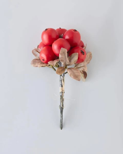 شاخه گل مصنوعی تک شاخه Crabapple Branch ۲۱ سانتی‌متری قرمز