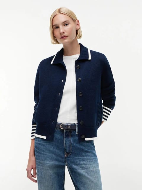 Kadın Nautical Bomber Kazak