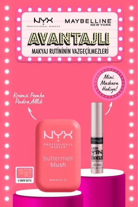 NYX Professional Makeup Buttermelt Blush رژگونه پودری کرمی صورتی 04 و Lash S...