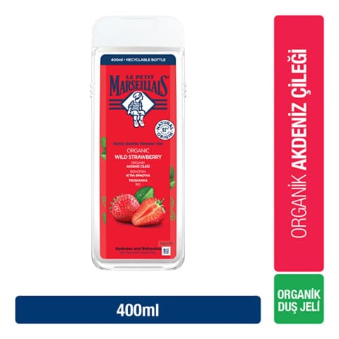Le Petit Marseillais ژل دوش توت فرنگی 400 میلی‌لیتر