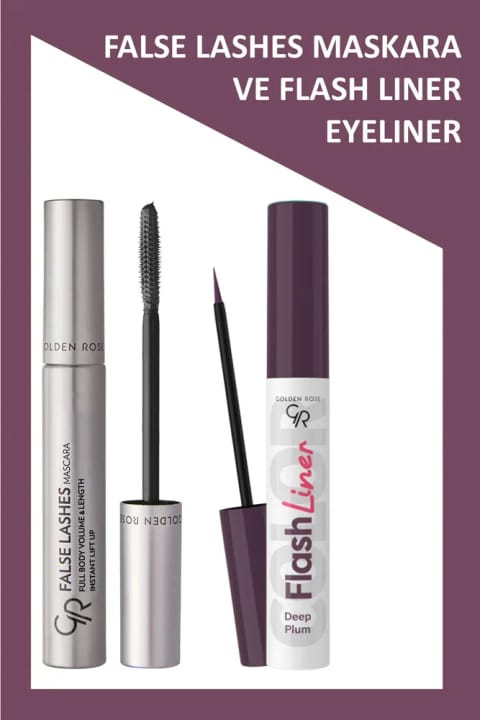Golden Rose False Lashes مشکی ماسکارا و فلش لاینر مالدوم آیلاینر آرایش ...