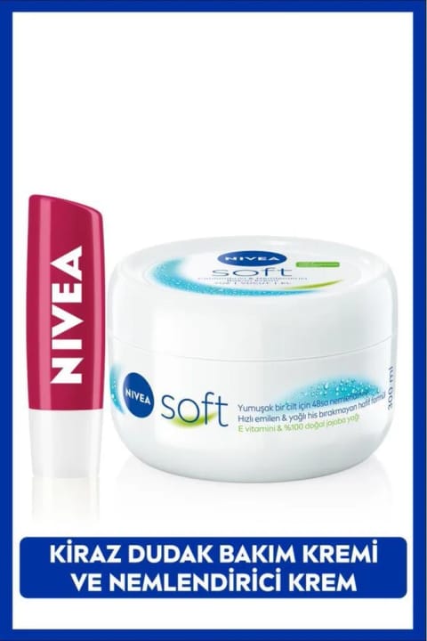 NIVEA Soft مرطوبکننده و بالم لب گیلاسی