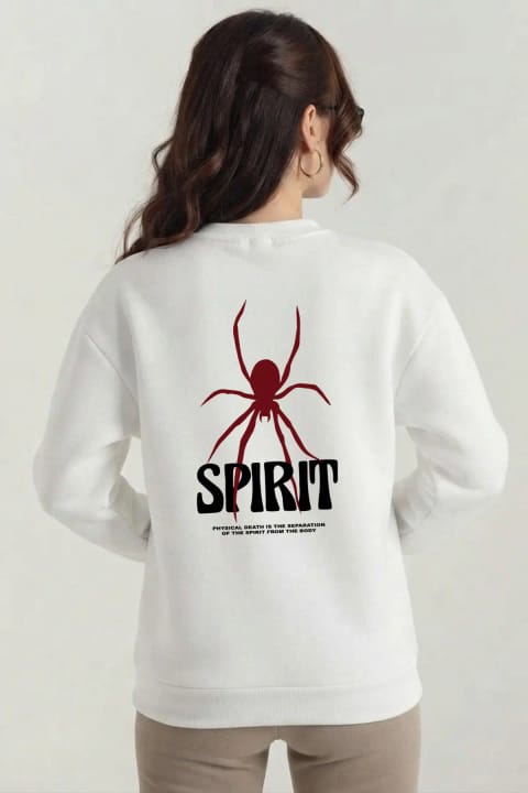 سویشرت یقه گرد چاپ SPIRIT یونیسکس uyguntarz