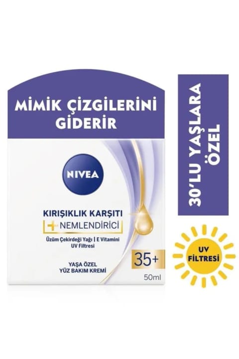 NIVEA کرم مراقبت از پوست صورت ضد چروک + مرطوب‌کننده 35+، 50 میلی‌لیتر