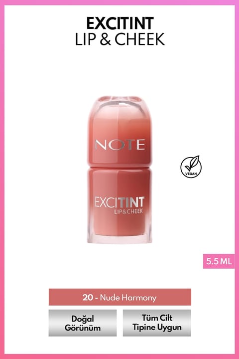 NOTE Excitint Lip & Cheek تینت مایع لب و گونه - 20 ...