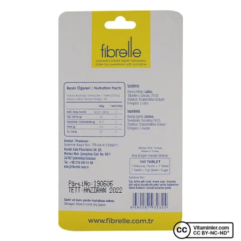 Fibrelle شیرینکننده ساکارالوز ۱۰۰ قرص