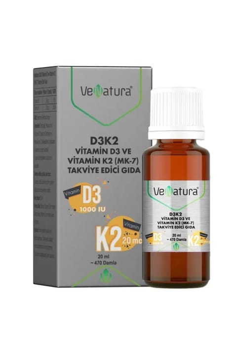 وناتورا D3K2 ویتامین D3 و K2 (MK-7) قطره ۲۰ میلی‌لیتر