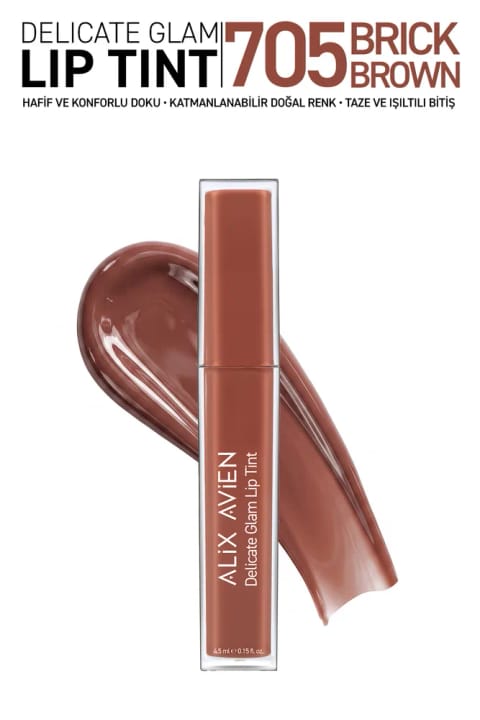 Alix Avien تینت لب بر پایه آب با فینیش براق - Delicate Glam Lip Tint 705 B