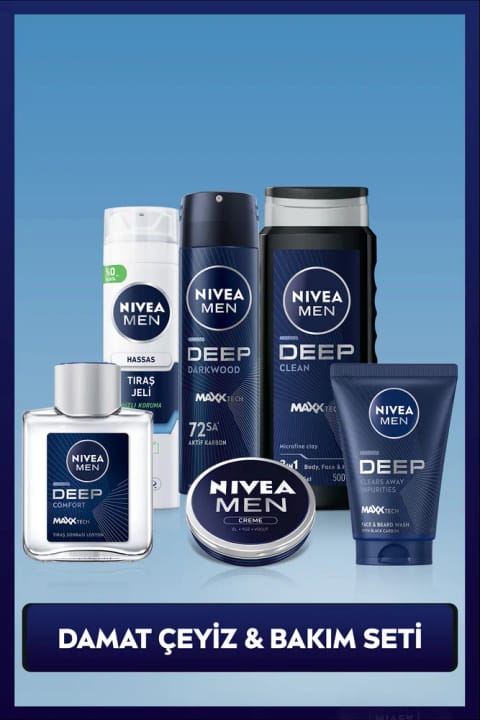NIVEA MEN ست مراقبت مردانه، دئودورانت 150ml، ژل اصلاح، لوسیون، شستشوی صورت و...