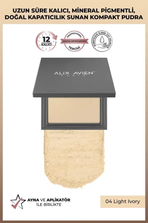 پودر فشرده Alix Avien - ماندگاری ۱۲ ساعته - با تناژ پوست خنثی — 04 Light