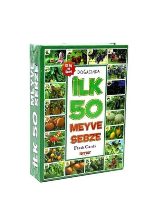 Diytoy کارت حافظه ۵۰ میوه و سبزیجات اولیه +۱۲ ماه