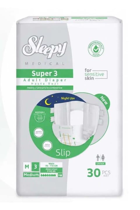 Sleepy Süper3 بند کمری پوشک بزرگسال سایز M 30 عددی