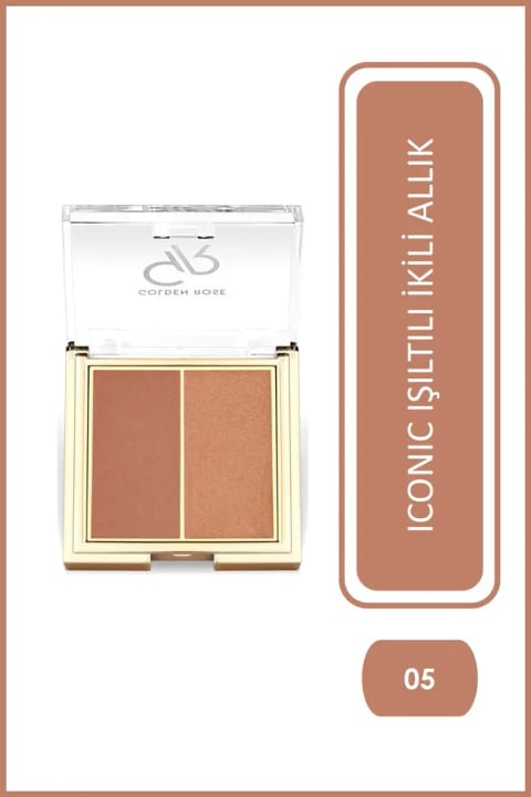 Golden Rose Iconic Blush Duo - 05 Warm Pearl - رژگونه دو رنگ