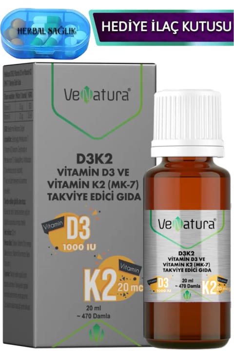 VeNatura D3K2 Menaquinon 7 قطره 20 میلیلیتر