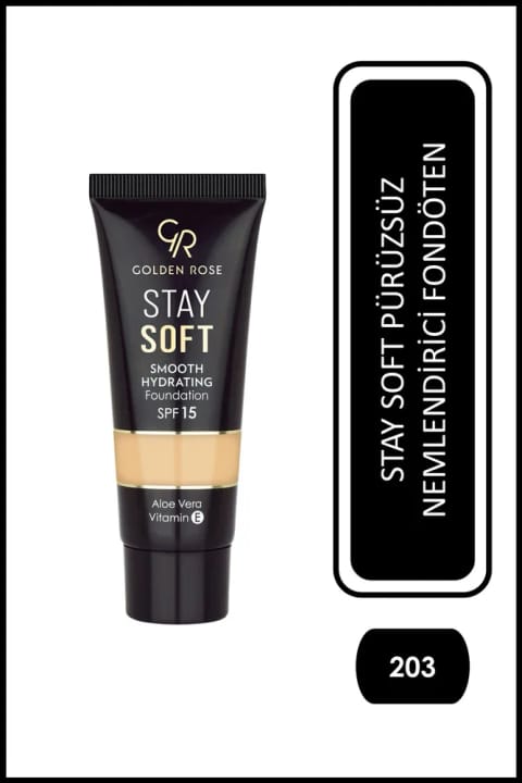 Golden Rose Stay Soft Smooth Hydrating Foundation شماره 203 - کرم پودر مرطوب‌کننده