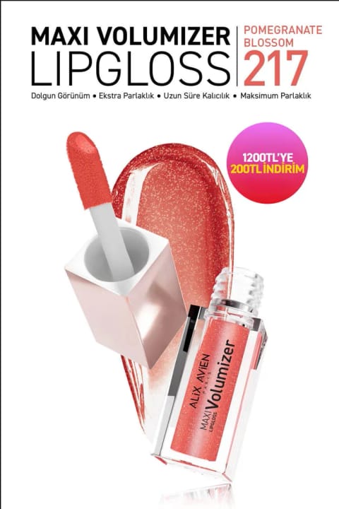 Alix Avien Maxivolumizer Lipgloss 217 - شکوفه انار - ماندگار و مرطوب...