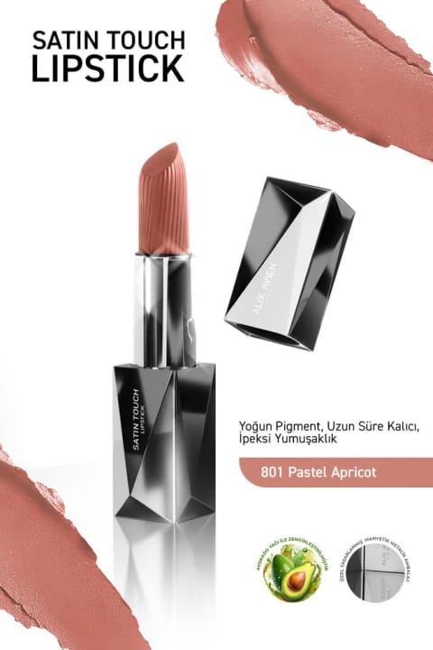 Alix Avien رژ لب نیمه مات بلند ماندگار مرطوبکننده با اثری صاف - ساتن — 801 Pastel Apricot
