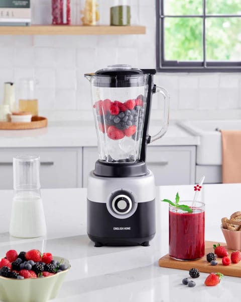 English Home مخلوط‌کن با کوزه شیشه‌ای SBL 3001 مدل 1750 ml مشکی-کروم
