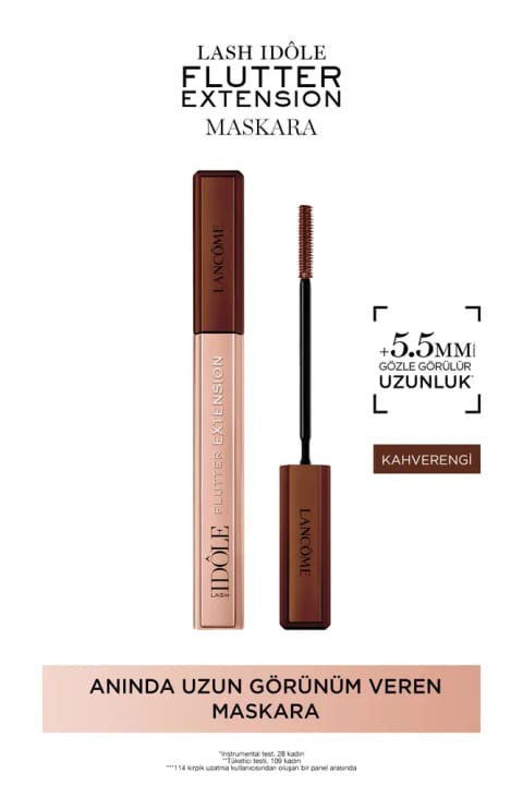 Lancome Lash Idôle Flutter Extension مژه بلند و پرپشت قهوه‌ای