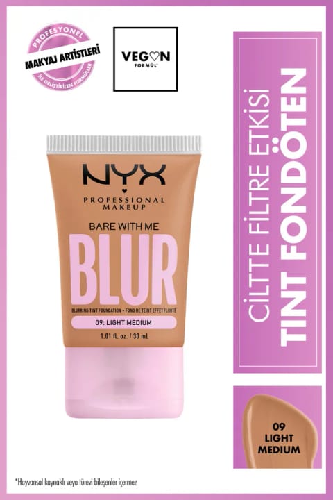 NYX Professional Makeup Blur Tint فونداسیون افکت فیلتر روی پوست - 09 Light Me...