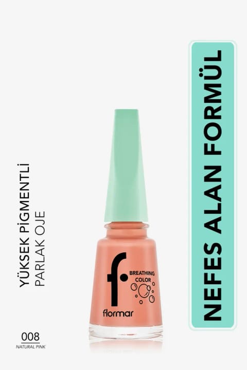لاک ناخن شاین و براق فلورمار - Breathing Color 008 Natural Pink