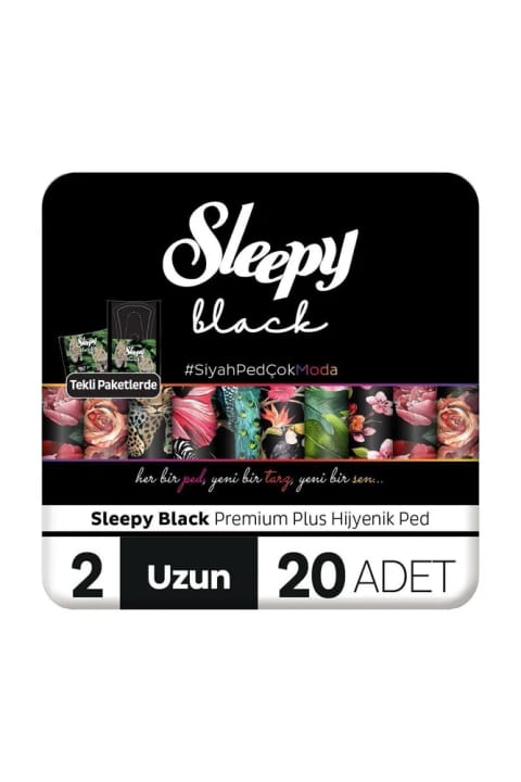 Sleepy Black Premium Plus نوار بهداشتی بلند ۲۰ عددی
