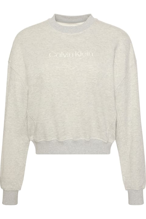 سویشرت یقه گرد زنانه Calvin Klein با چاپ لوگو — Gri Sweatshir