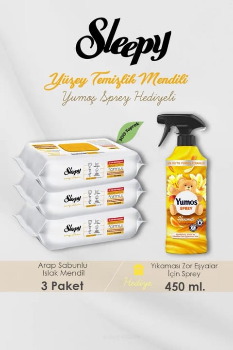 Sleepy 300 عدد دستمال تمیزکننده با صابون عربی، خوشبوکننده پیچ امین الدوله
